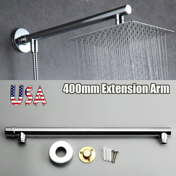 Chrome Wall Mounted 16" Bathroom Shower Arm Assembly Accessories For Shower Head